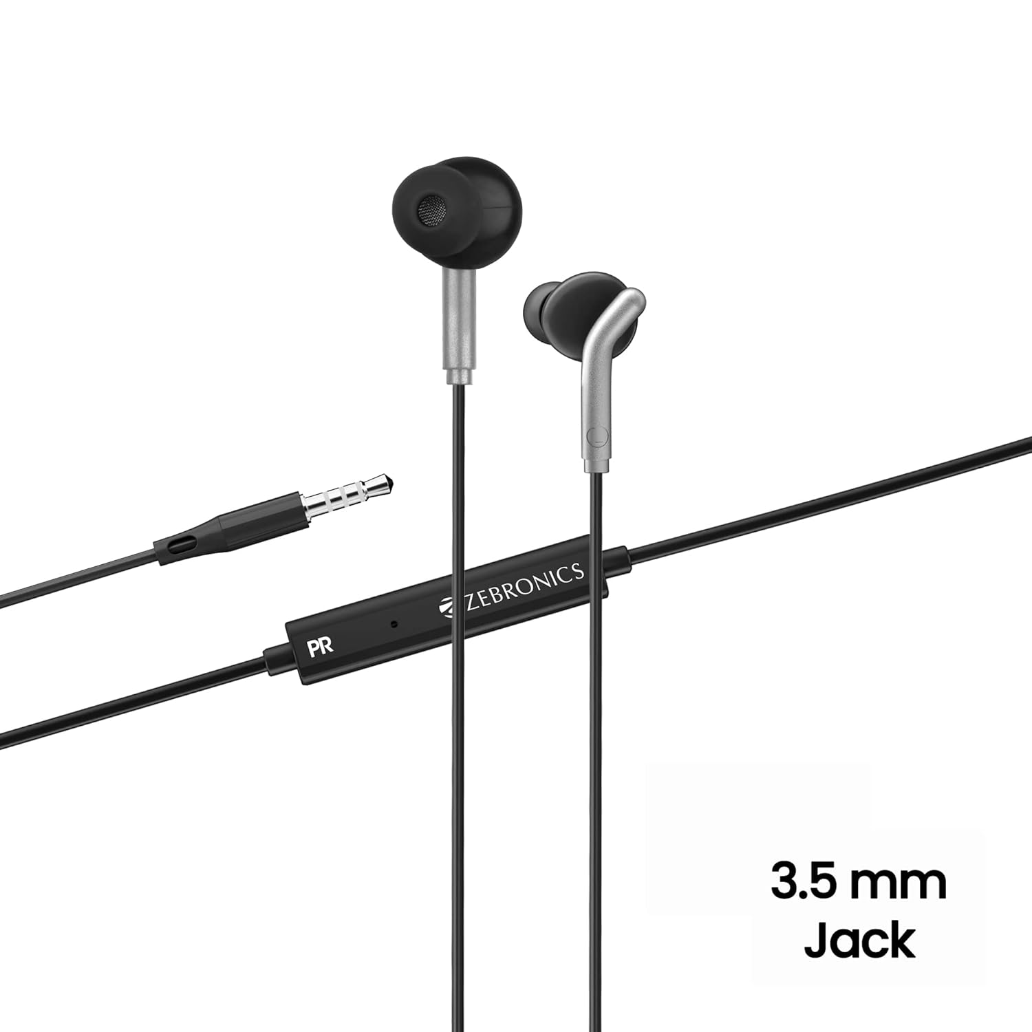 ZEBRONICS Zeb-Bro in Ear Wired Earphones with Mic 3.5mm Audio Jack